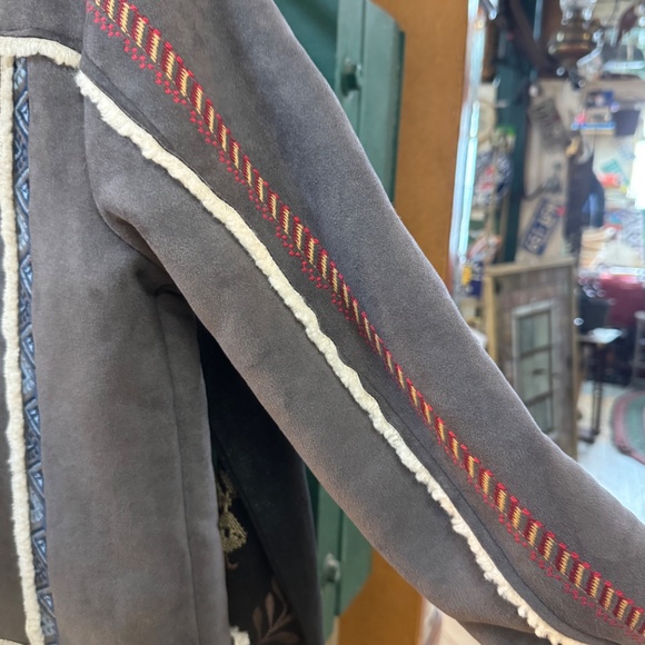 Johnny Was Maravilla Faux Suede Motto Jacket Charcoal - Picture 4 of 12